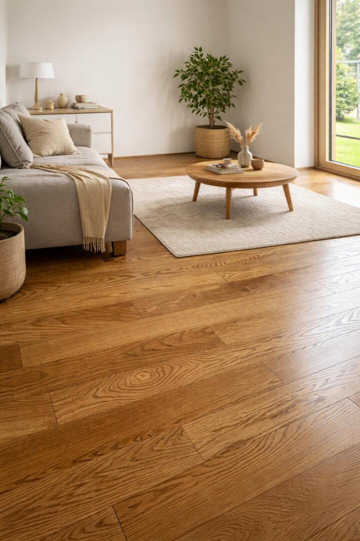 Dvoslojni gotovi parket deske hrast Natural Raw Sugar brez grč, svetla naravna barva, elegantna talna obloga za dnevne sobe, spalnice in moderne interierje